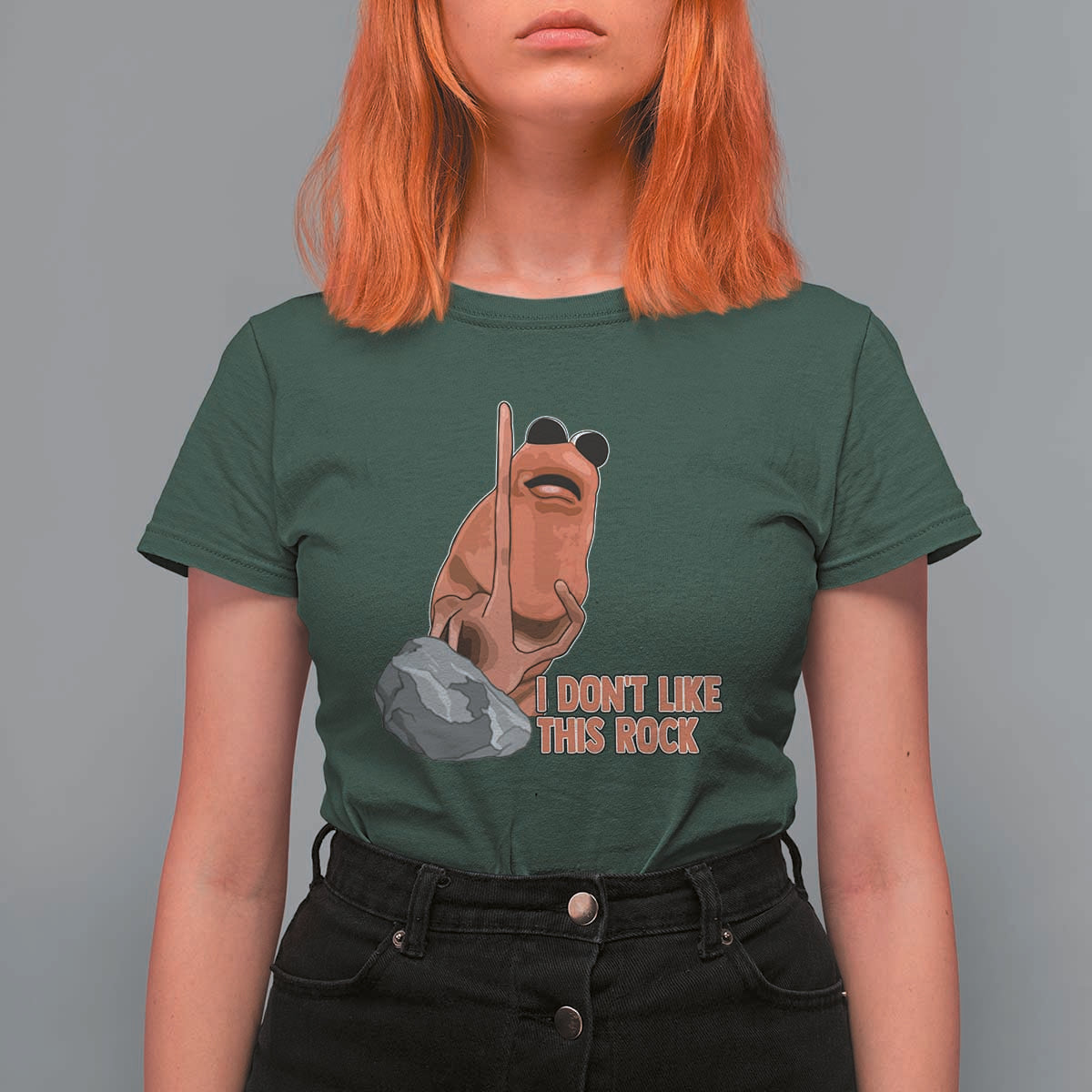 Funny Marcus The Worm T Shirt For Women I Dont Like This Rock Meme - Wonder Print Shop
