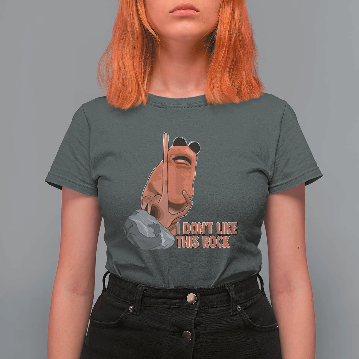 Funny Marcus The Worm T Shirt For Women I Dont Like This Rock Meme - Wonder Print Shop