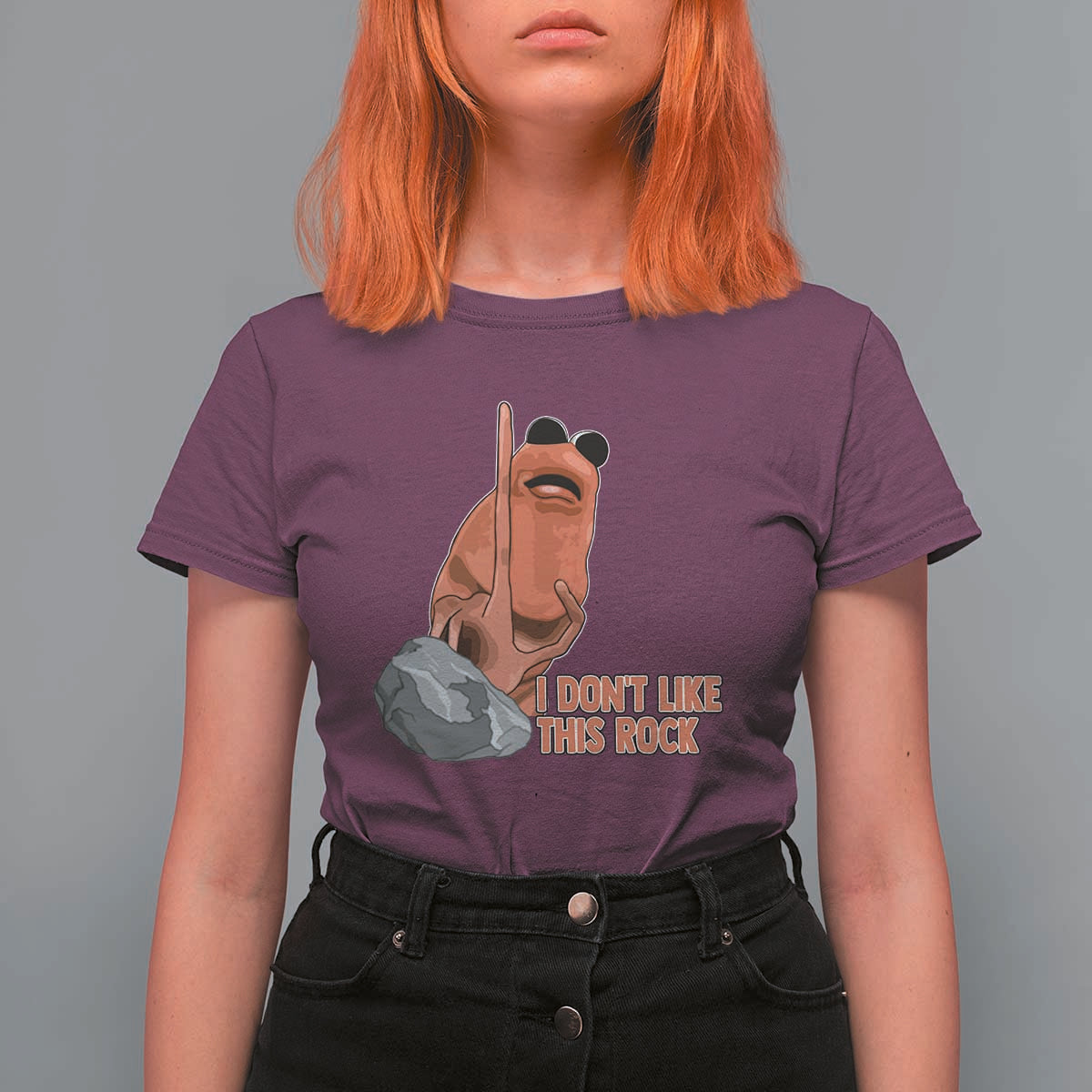 Funny Marcus The Worm T Shirt For Women I Dont Like This Rock Meme - Wonder Print Shop