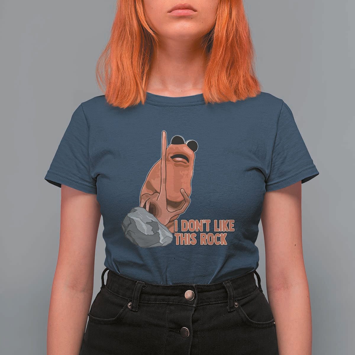 Funny Marcus The Worm T Shirt For Women I Dont Like This Rock Meme - Wonder Print Shop