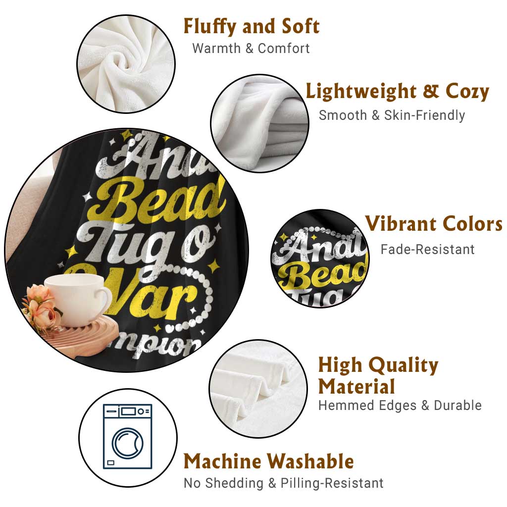 Funny Anal Bead Tug O War Throw Blanket Inappropriate Adult Humor Weird Cringe - Wonder Print Shop