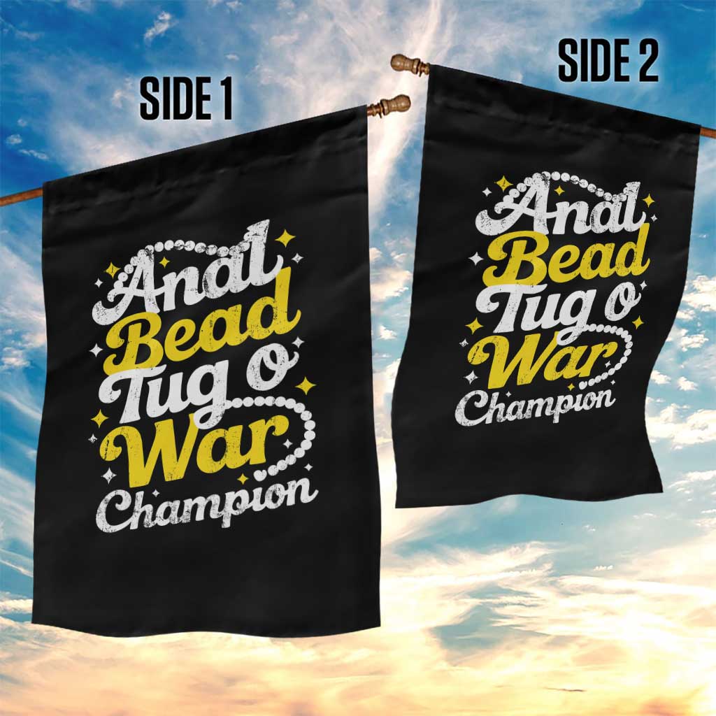 Funny Anal Bead Tug O War Garden Flag Inappropriate Adult Humor Weird Cringe - Wonder Print Shop