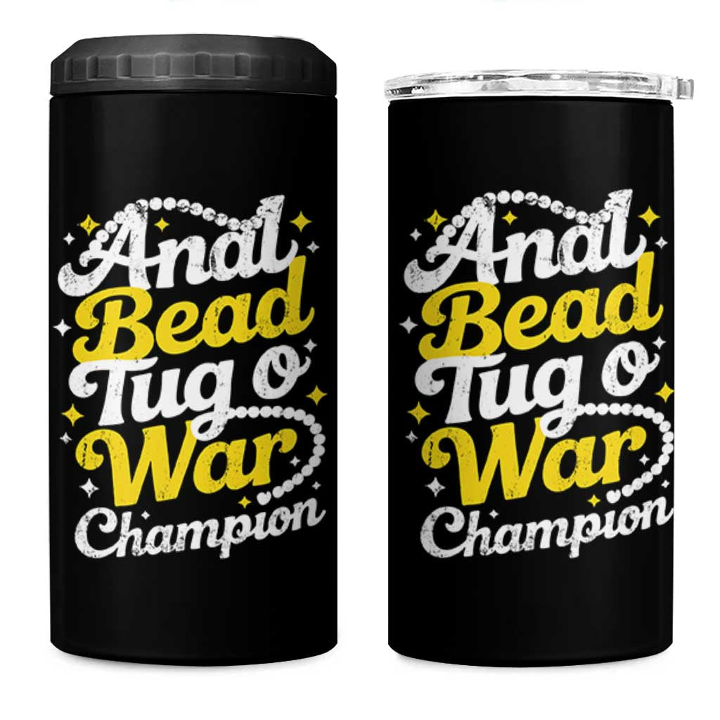 Funny Anal Bead Tug O War 4 in 1 Can Cooler Tumbler Inappropriate Adult Humor Weird Cringe - Wonder Print Shop