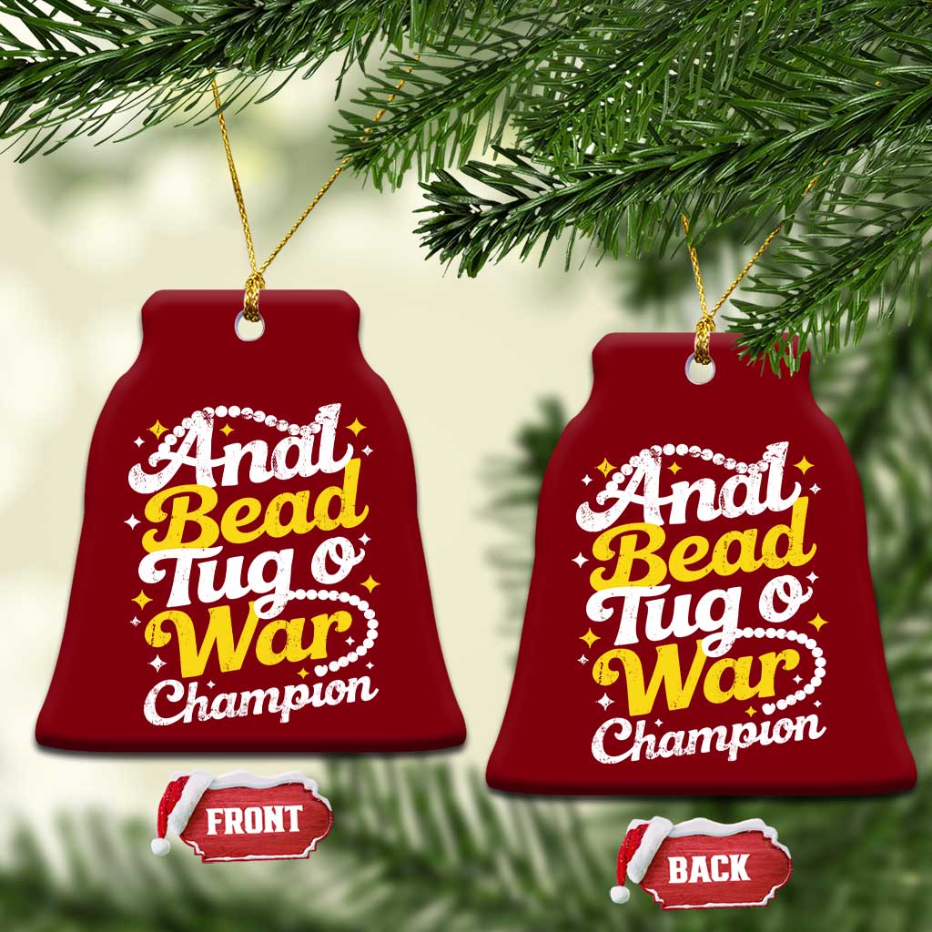 Funny Anal Bead Tug O War Ceramic Ornament Inappropriate Adult Humor Weird Cringe - Wonder Print Shop