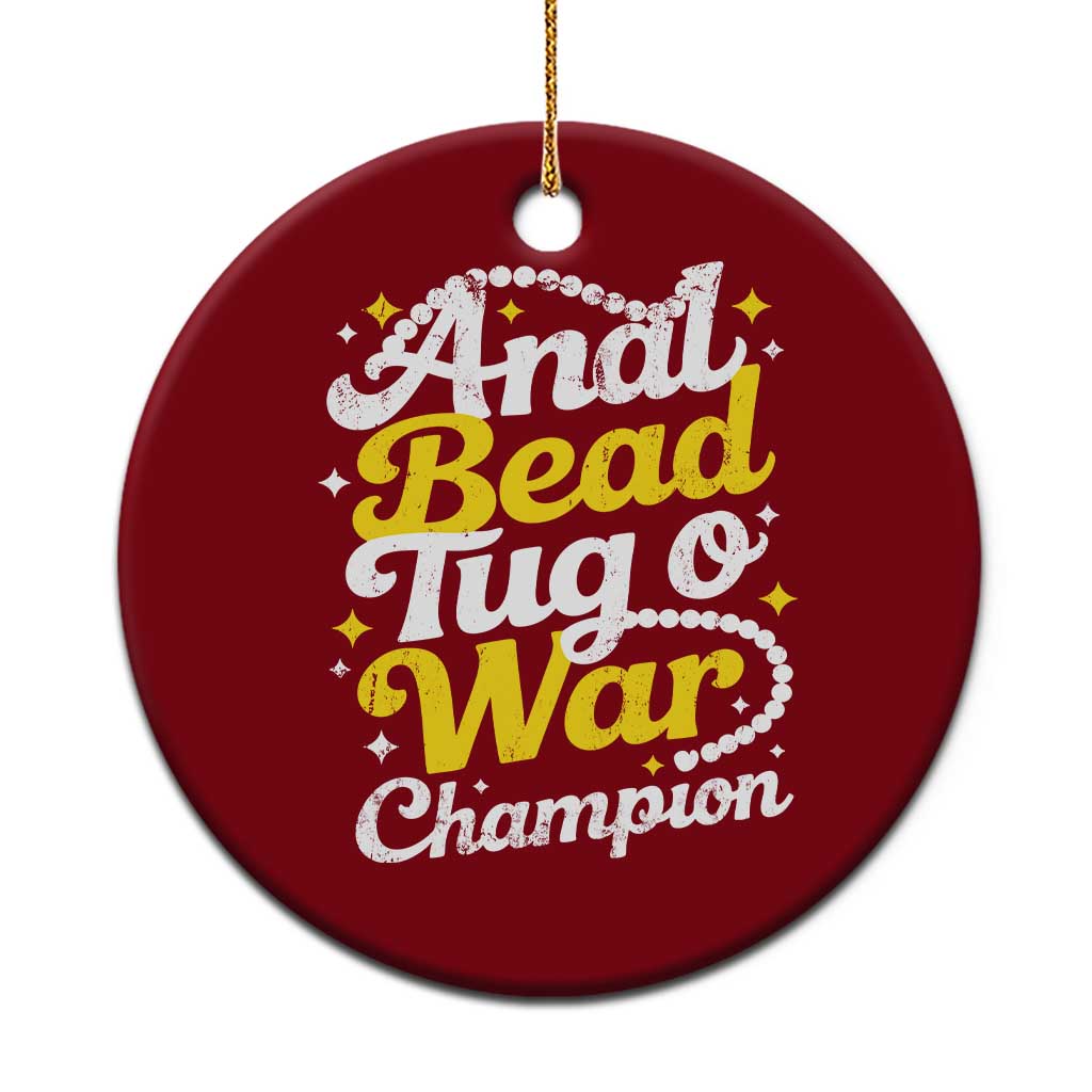 Funny Anal Bead Tug O War Ceramic Ornament Inappropriate Adult Humor Weird Cringe - Wonder Print Shop