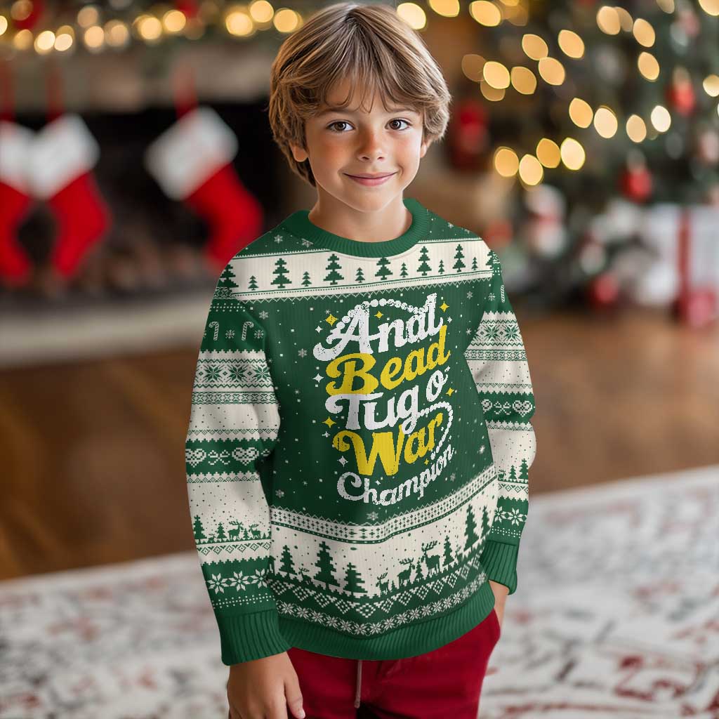 Funny Anal Bead Tug O War Ugly Christmas Sweater Inappropriate Adult Humor Weird Cringe - Wonder Print Shop