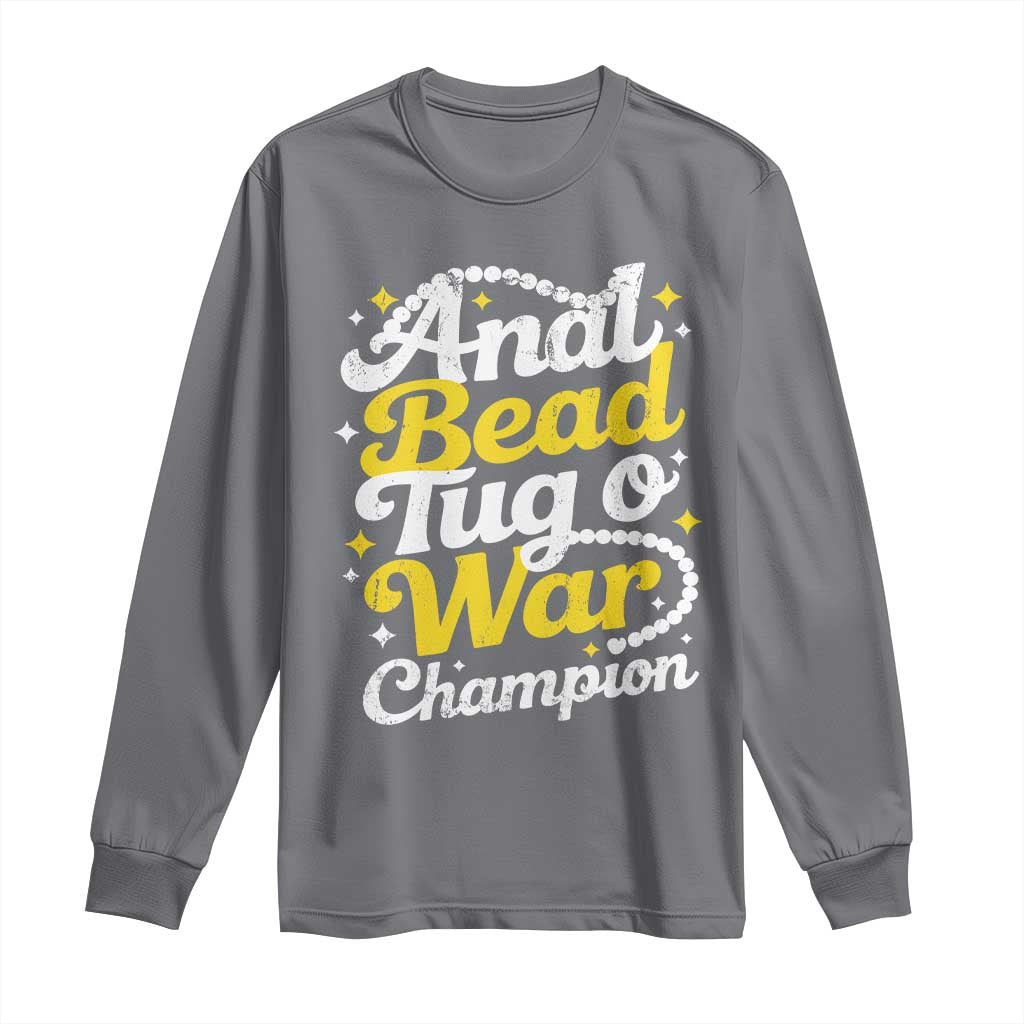 Funny Anal Bead Tug O War Long Sleeve Shirt Inappropriate Adult Humor Weird Cringe - Wonder Print Shop