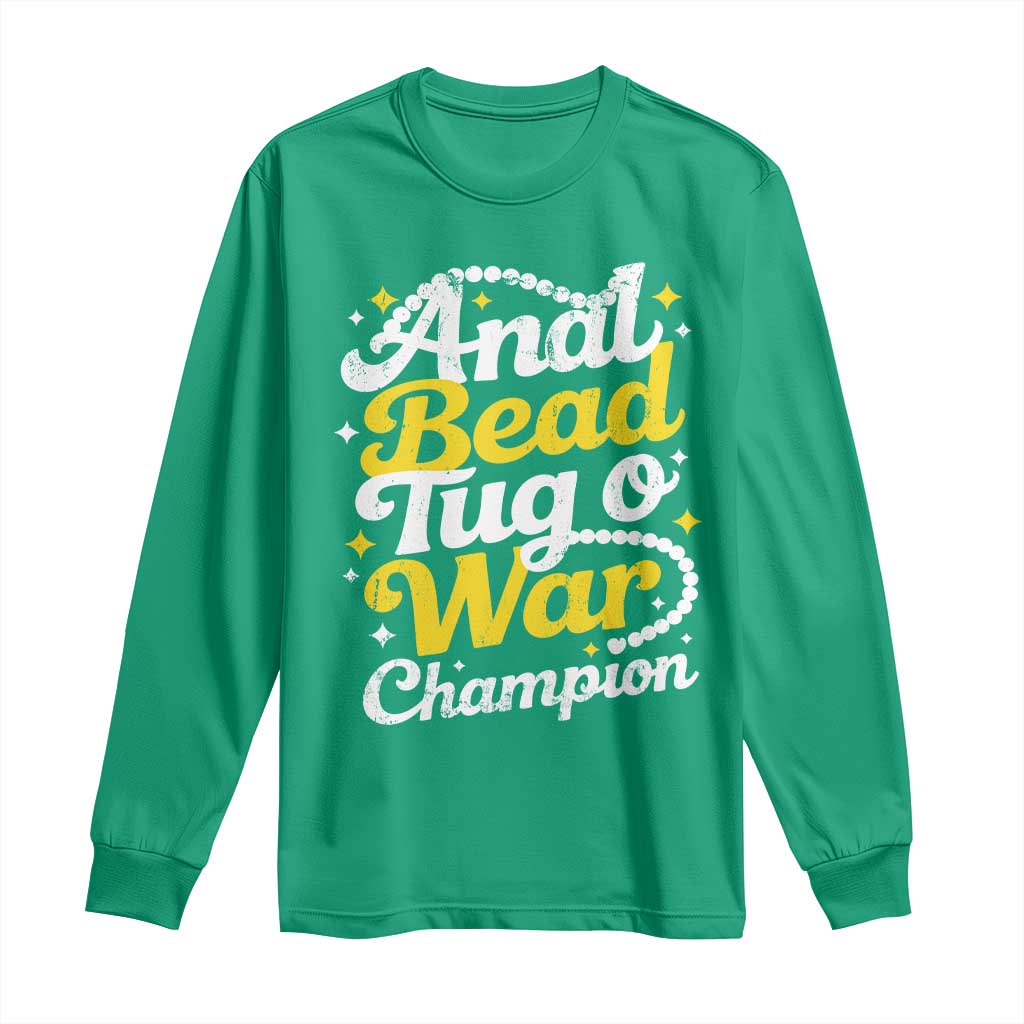 Funny Anal Bead Tug O War Long Sleeve Shirt Inappropriate Adult Humor Weird Cringe - Wonder Print Shop