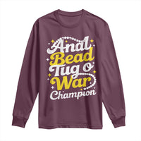 Funny Anal Bead Tug O War Long Sleeve Shirt Inappropriate Adult Humor Weird Cringe - Wonder Print Shop