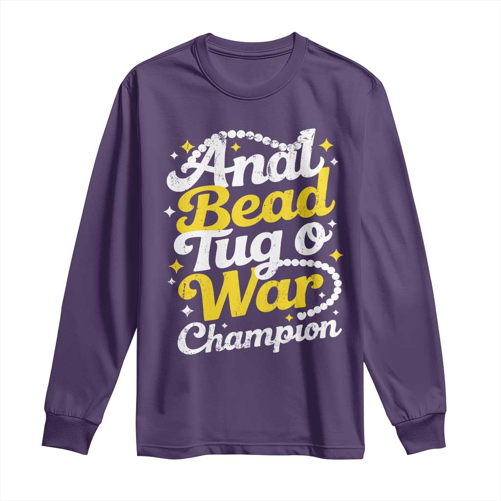 Funny Anal Bead Tug O War Long Sleeve Shirt Inappropriate Adult Humor Weird Cringe - Wonder Print Shop