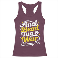 Funny Anal Bead Tug O War Racerback Tank Top Inappropriate Adult Humor Weird Cringe - Wonder Print Shop