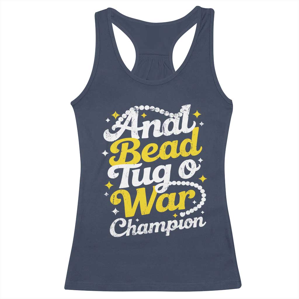 Funny Anal Bead Tug O War Racerback Tank Top Inappropriate Adult Humor Weird Cringe - Wonder Print Shop
