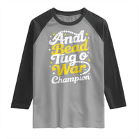 Funny Anal Bead Tug O War Raglan Shirt Inappropriate Adult Humor Weird Cringe - Wonder Print Shop