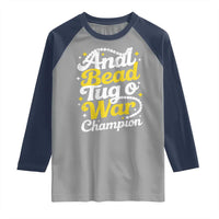 Funny Anal Bead Tug O War Raglan Shirt Inappropriate Adult Humor Weird Cringe - Wonder Print Shop