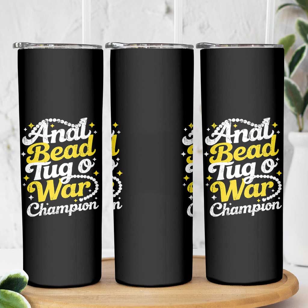 Funny Anal Bead Tug O War Skinny Tumbler Inappropriate Adult Humor Weird Cringe - Wonder Print Shop