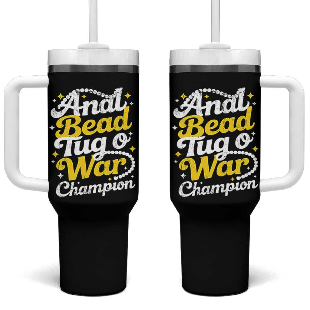 Funny Anal Bead Tug O War Tumbler With Handle Inappropriate Adult Humor Weird Cringe - Wonder Print Shop