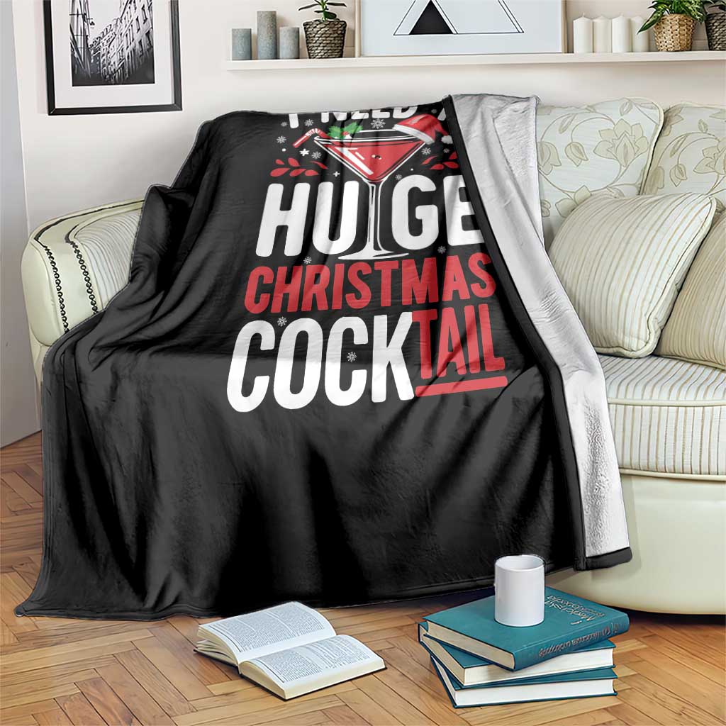 I Need A Huge Christmas Cocktail Throw Blanket Funny Xmas Adult Humor Party Drinking - Wonder Print Shop