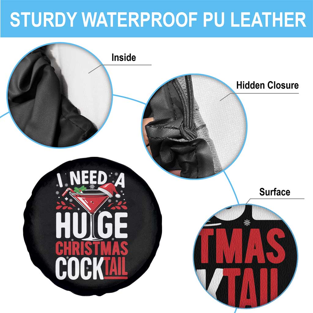 I Need A Huge Christmas Cocktail Spare Tire Cover Funny Xmas Adult Humor Party Drinking - Wonder Print Shop