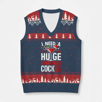 I Need A Huge Xmas Cocktail V-Neck Knit Sweater Vest Funny Xmas Adult Humor Party Drinking - Wonder Print Shop