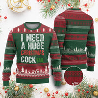 I Need A Huge Christmas Cocktail Ugly Christmas Sweater Funny Adult Humor Xmas Party Drinking - Wonder Print Shop