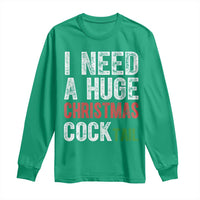 I Need A Huge Christmas Cocktail Long Sleeve Shirt Funny Adult Humor Xmas Party Drinking - Wonder Print Shop