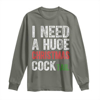I Need A Huge Christmas Cocktail Long Sleeve Shirt Funny Adult Humor Xmas Party Drinking - Wonder Print Shop