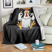 Funny F Caw F 67 Meme Throw Blanket Cartoon Chicken Poultry Humor - Wonder Print Shop