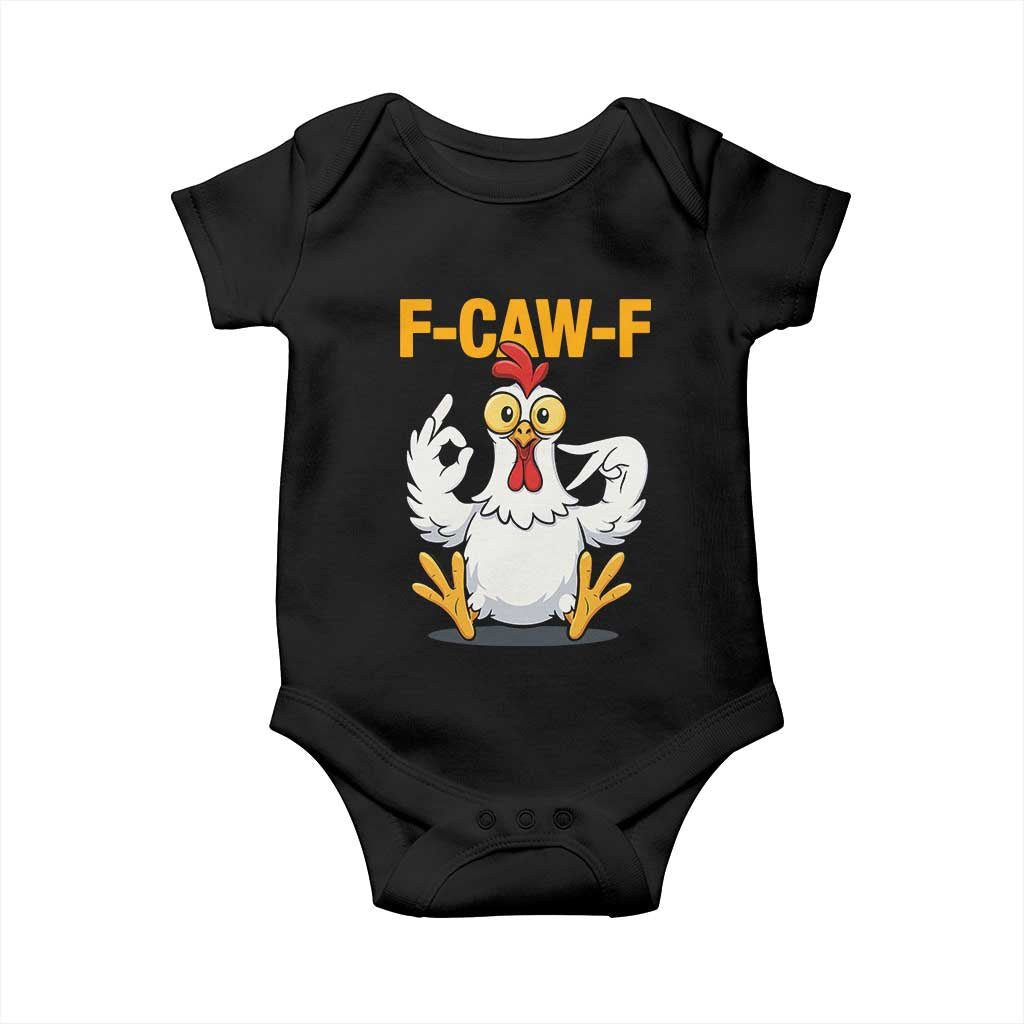 Funny F Caw F 67 Meme Baby Onesie Cartoon Chicken Poultry Humor - Wonder Print Shop