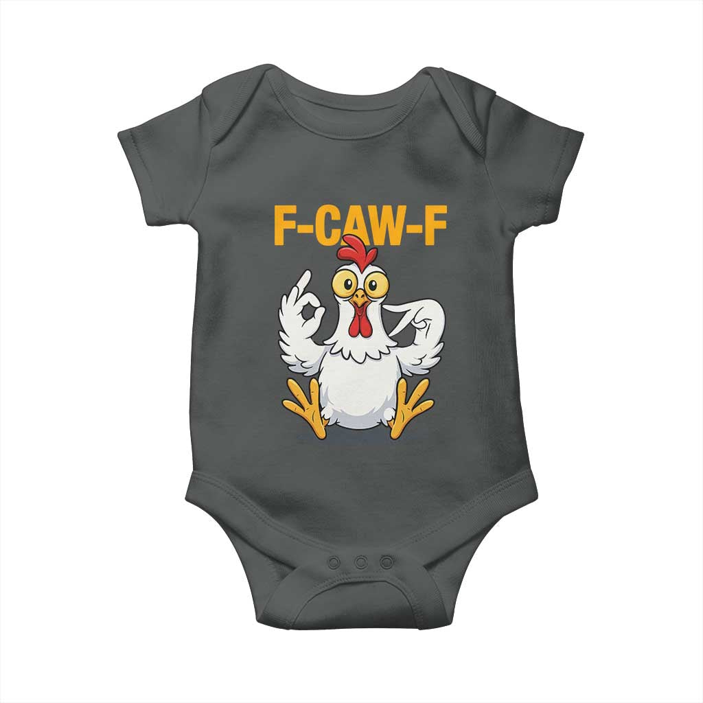 Funny F Caw F 67 Meme Baby Onesie Cartoon Chicken Poultry Humor - Wonder Print Shop