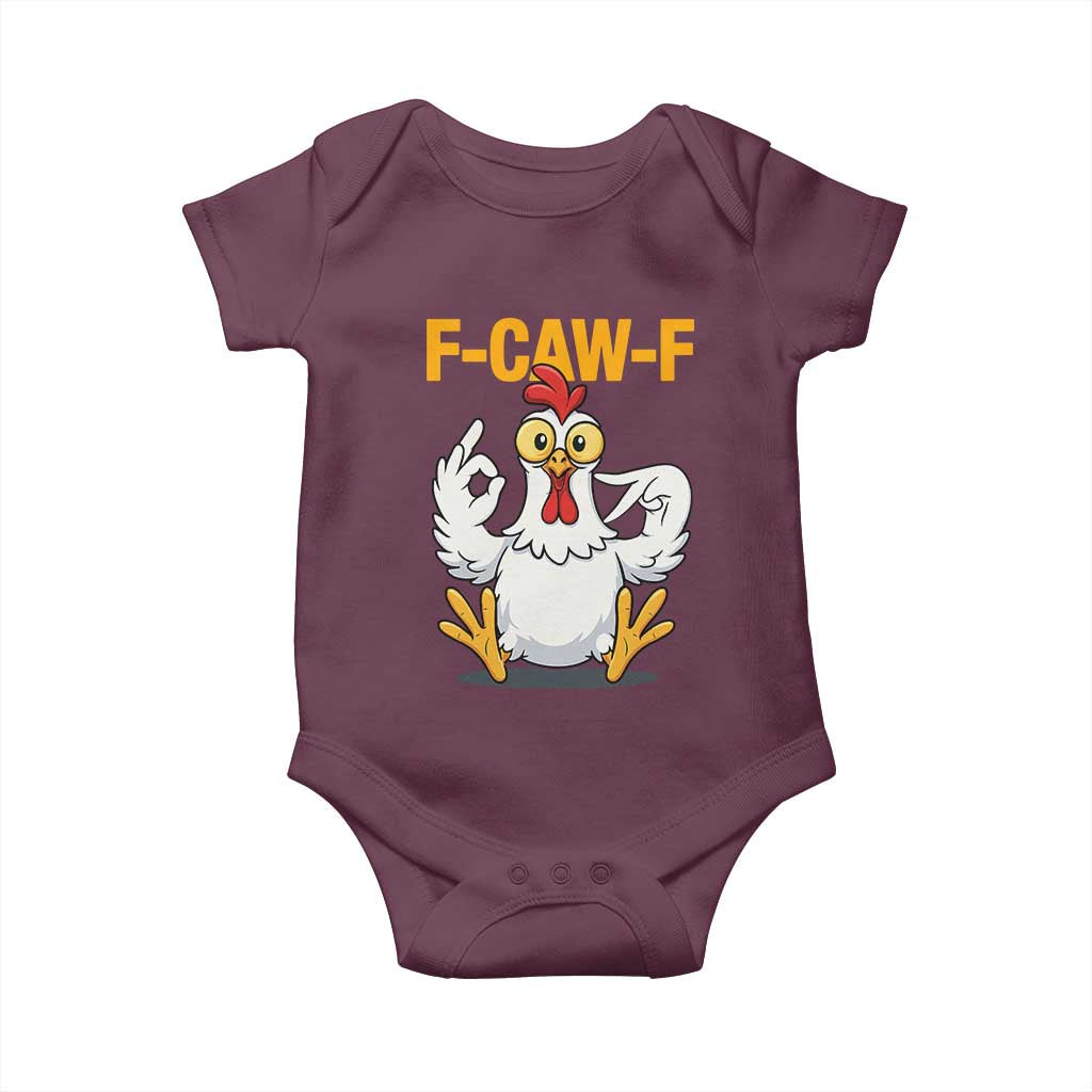 Funny F Caw F 67 Meme Baby Onesie Cartoon Chicken Poultry Humor - Wonder Print Shop