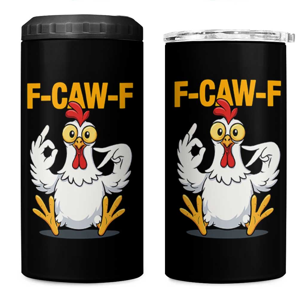 Funny F Caw F 67 Meme 4 in 1 Can Cooler Tumbler Cartoon Chicken Poultry Humor - Wonder Print Shop