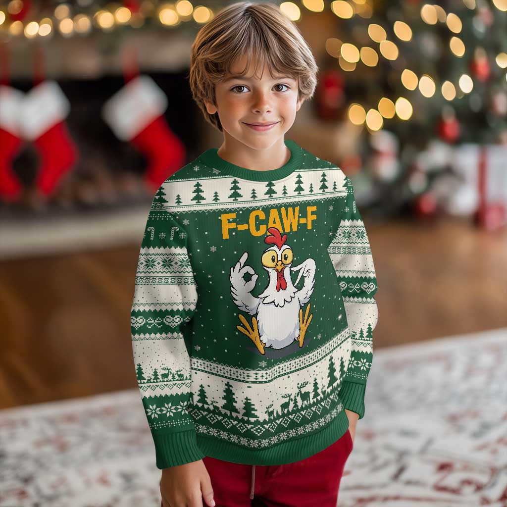 Funny F Caw F 67 Meme Ugly Christmas Sweater Cartoon Chicken Poultry Humor - Wonder Print Shop
