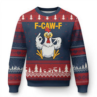 Funny F Caw F 67 Meme Ugly Christmas Sweater Cartoon Chicken Poultry Humor - Wonder Print Shop