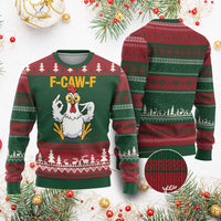 Funny F Caw F 67 Meme Ugly Christmas Sweater Cartoon Chicken Poultry Humor - Wonder Print Shop