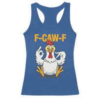 Funny F Caw F 67 Meme Racerback Tank Top Cartoon Chicken Poultry Humor - Wonder Print Shop