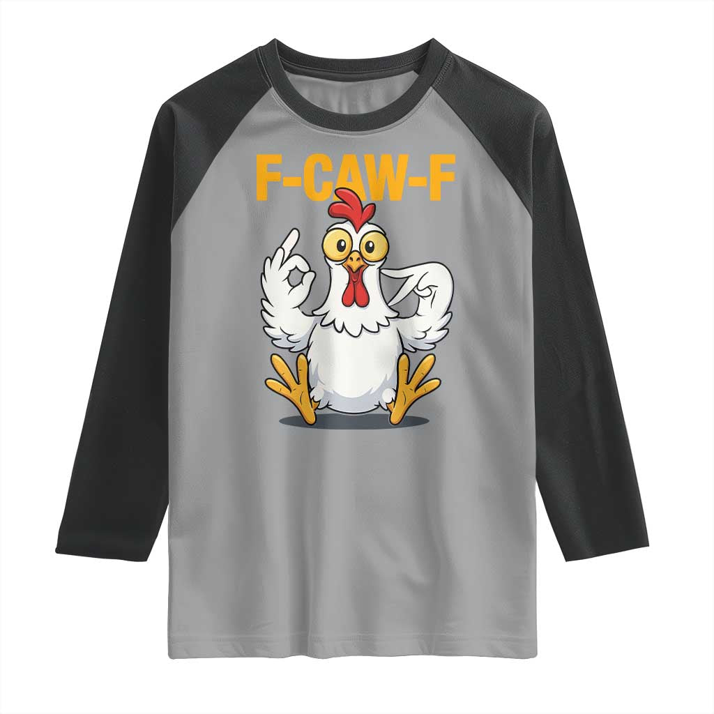 Funny F Caw F 67 Meme Raglan Shirt Cartoon Chicken Poultry Humor - Wonder Print Shop