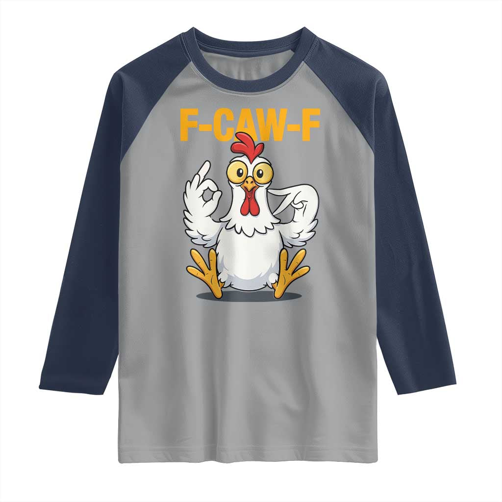 Funny F Caw F 67 Meme Raglan Shirt Cartoon Chicken Poultry Humor - Wonder Print Shop