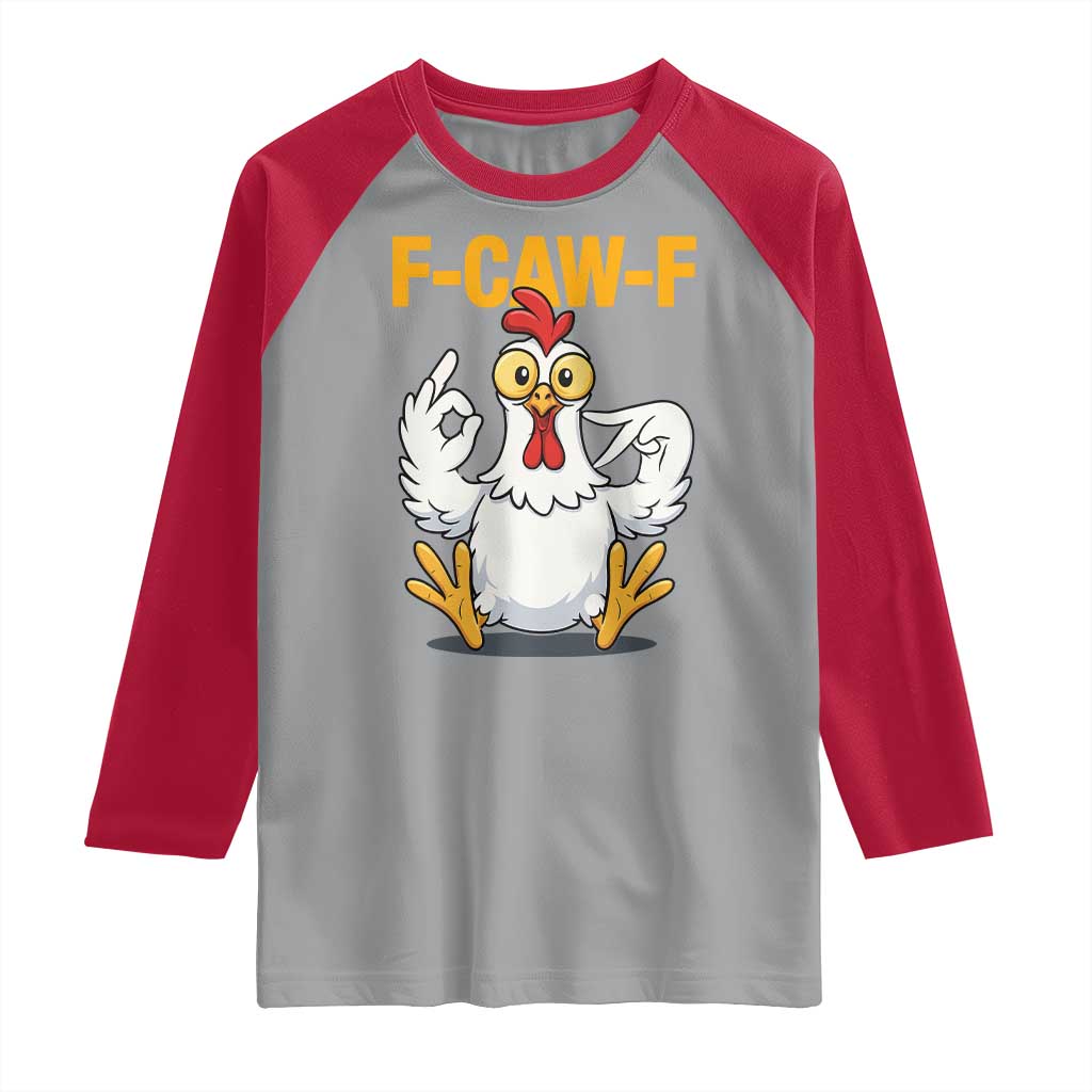 Funny F Caw F 67 Meme Raglan Shirt Cartoon Chicken Poultry Humor - Wonder Print Shop