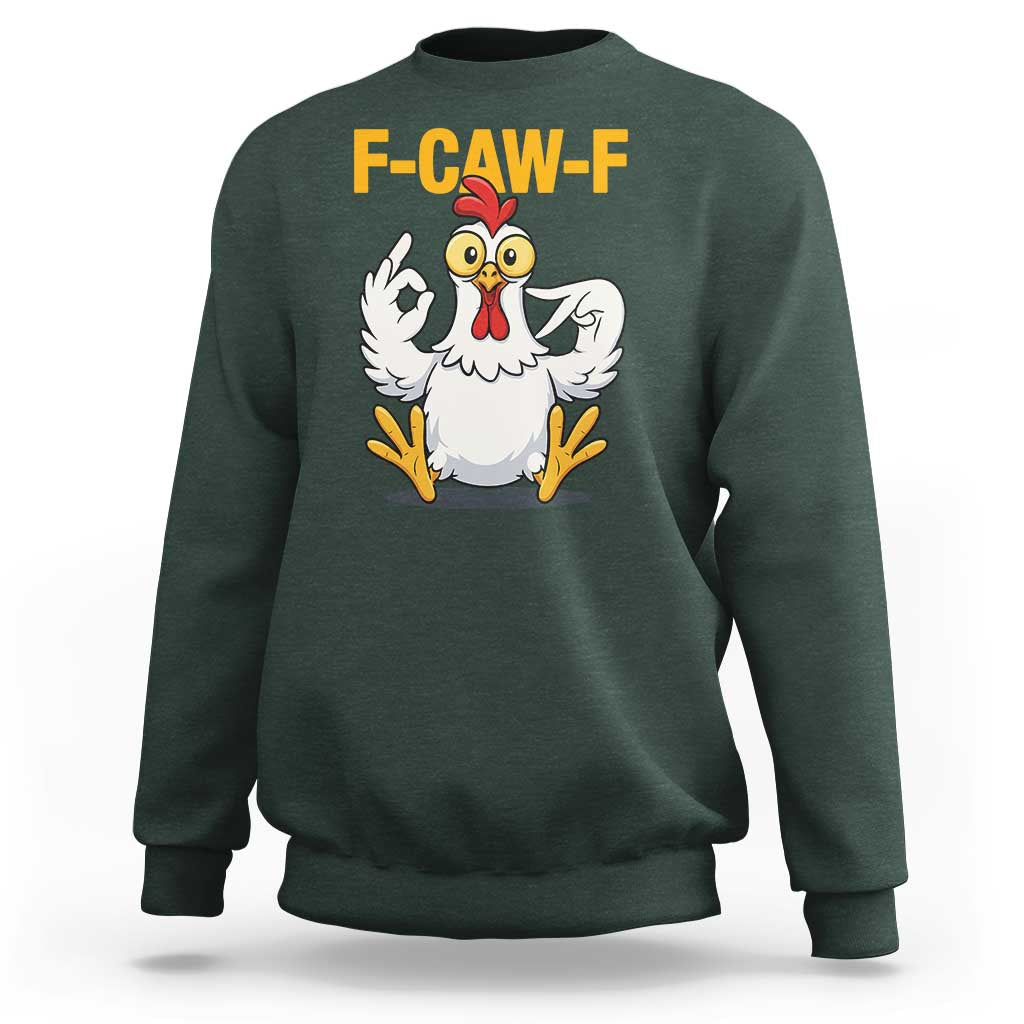 Funny F Caw F 67 Meme Sweatshirt Cartoon Chicken Poultry Humor - Wonder Print Shop