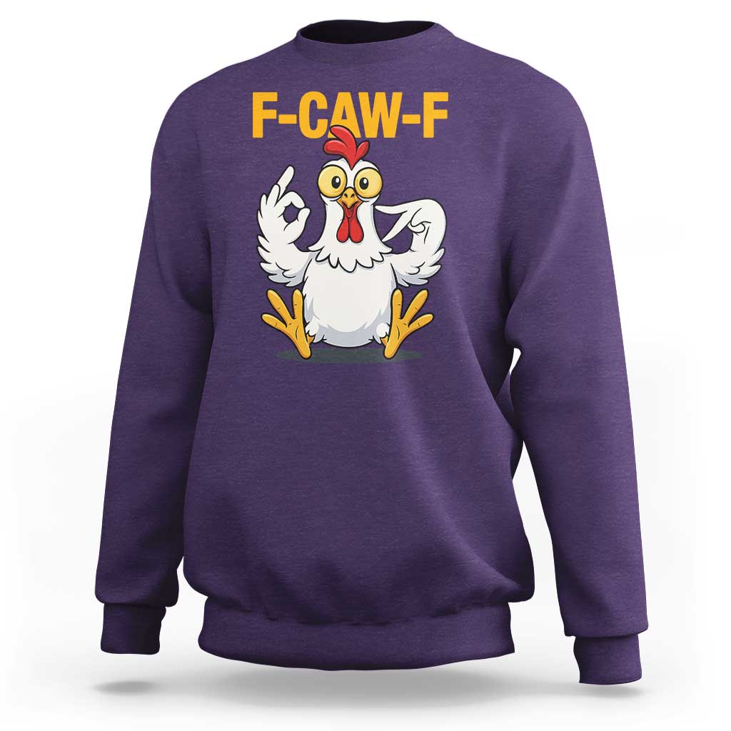 Funny F Caw F 67 Meme Sweatshirt Cartoon Chicken Poultry Humor - Wonder Print Shop