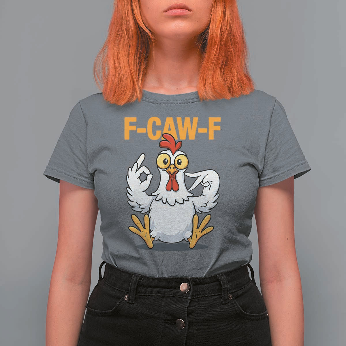 Funny F Caw F 67 Meme T Shirt For Women Cartoon Chicken Poultry Humor - Wonder Print Shop