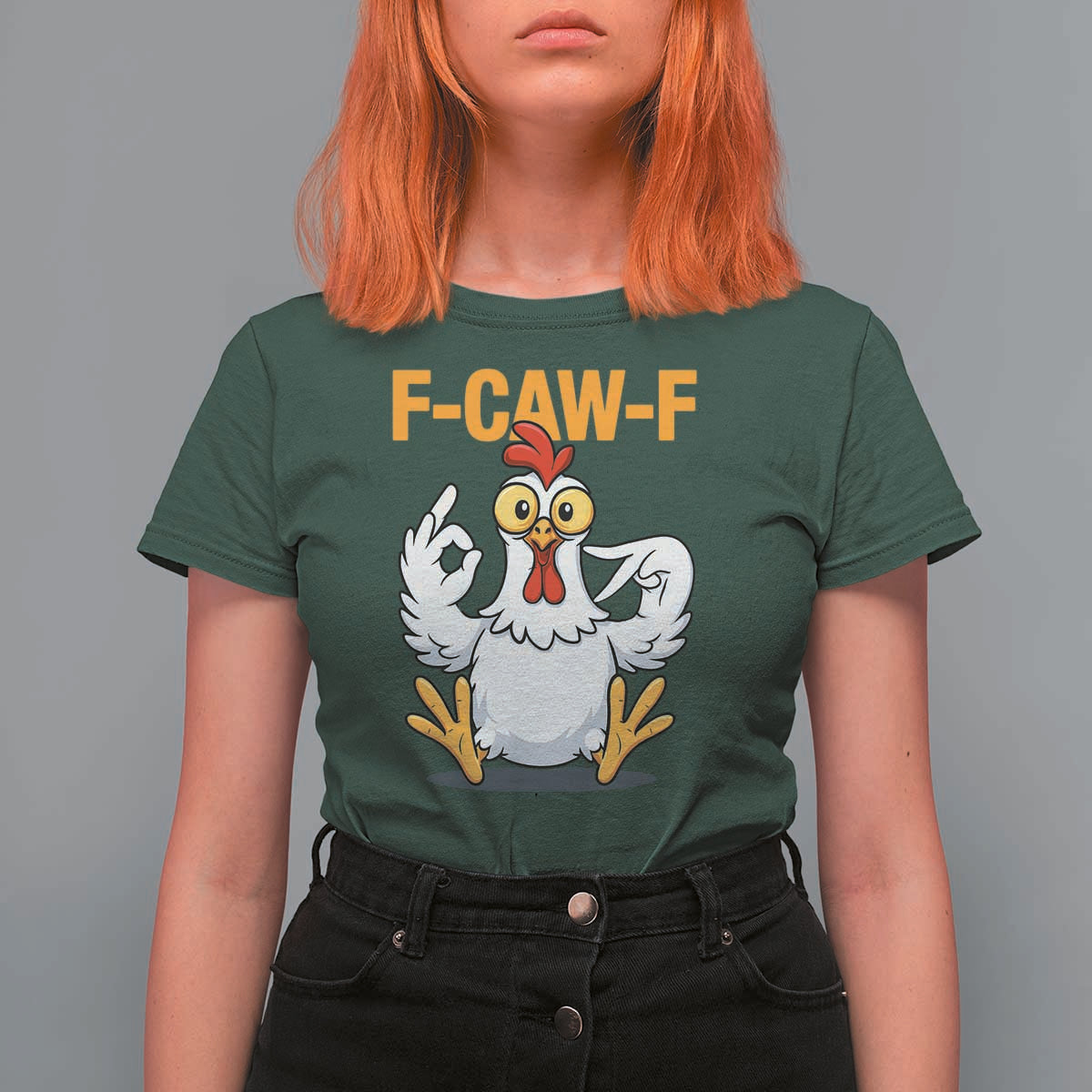 Funny F Caw F 67 Meme T Shirt For Women Cartoon Chicken Poultry Humor - Wonder Print Shop