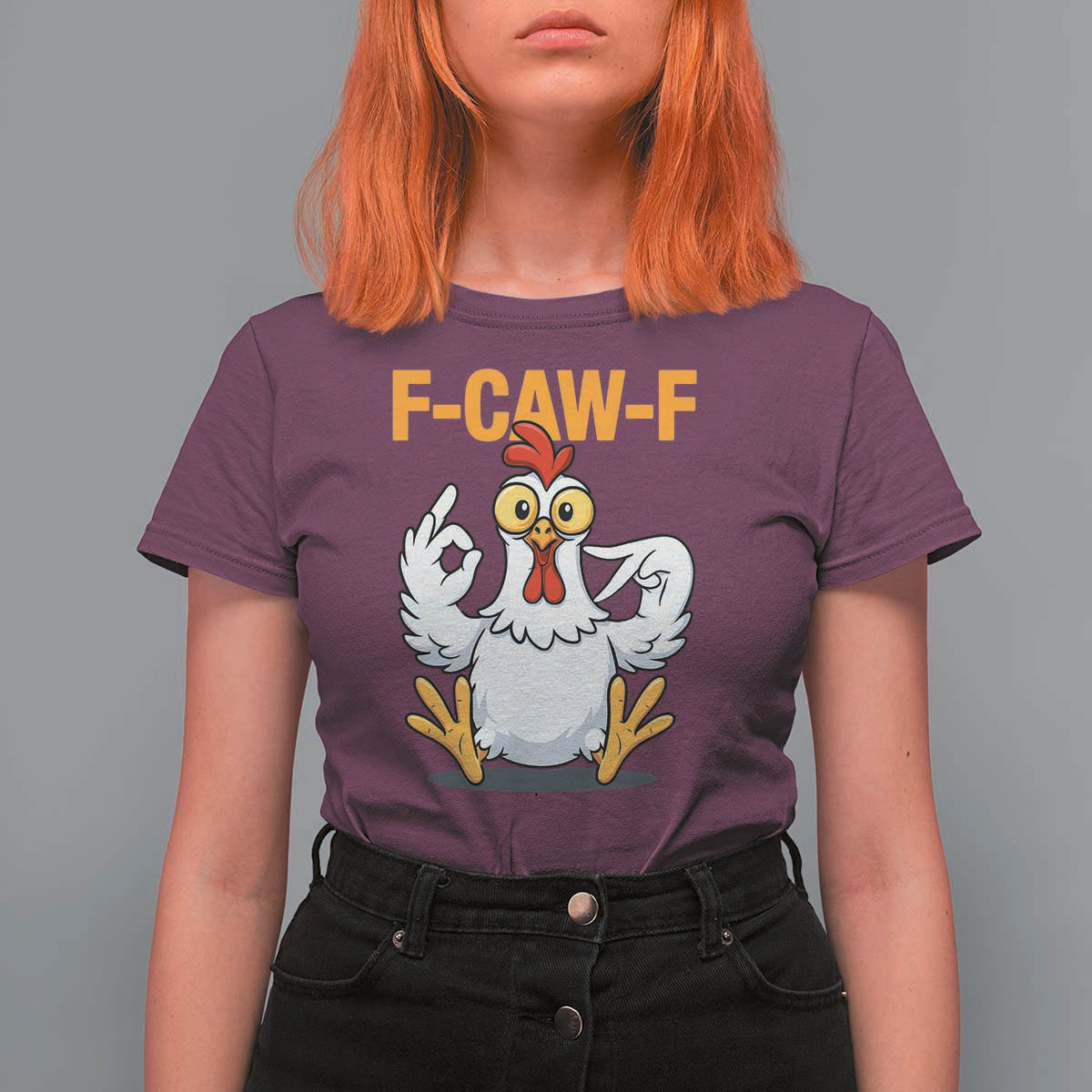 Funny F Caw F 67 Meme T Shirt For Women Cartoon Chicken Poultry Humor - Wonder Print Shop