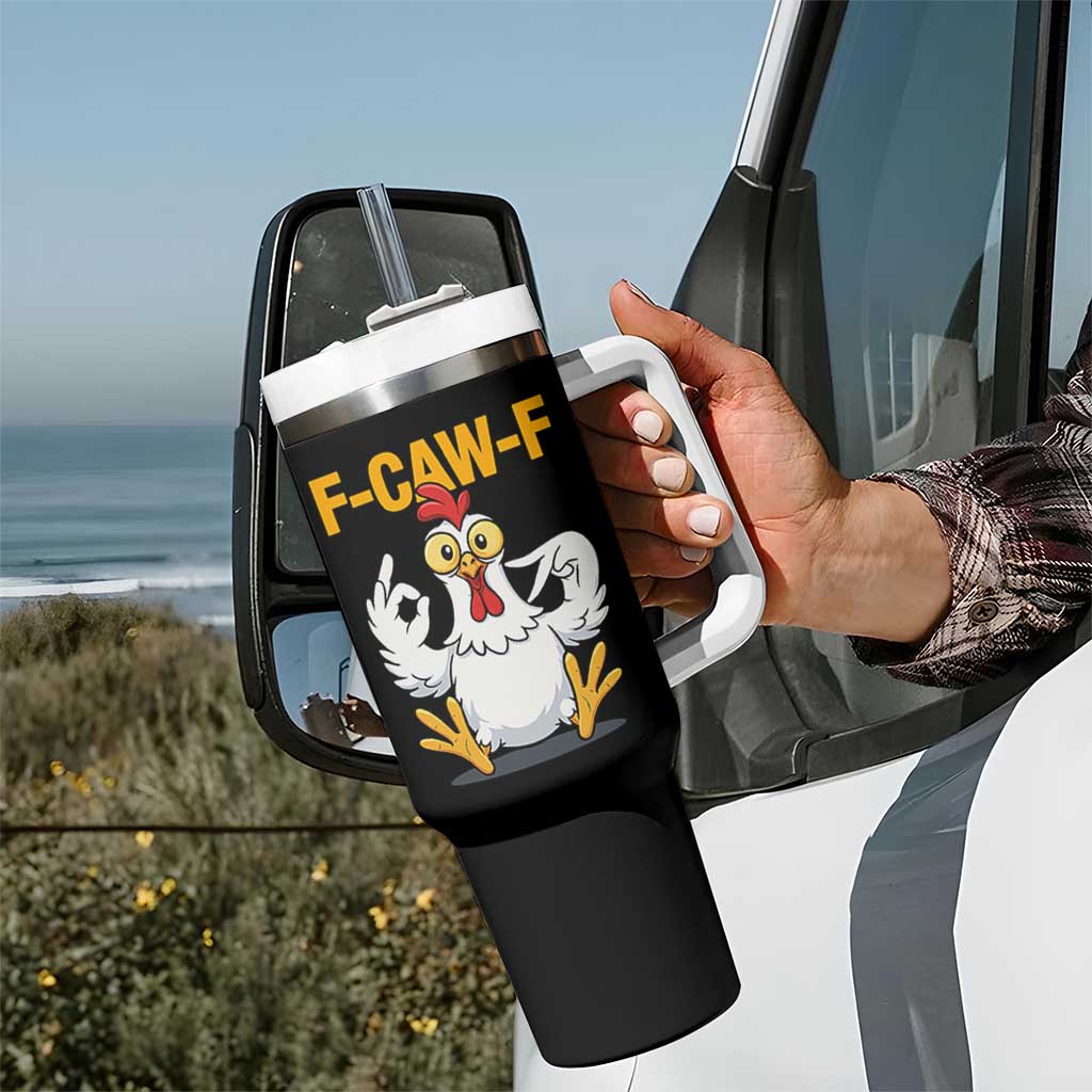 Funny F Caw F 67 Meme Tumbler With Handle Cartoon Chicken Poultry Humor - Wonder Print Shop