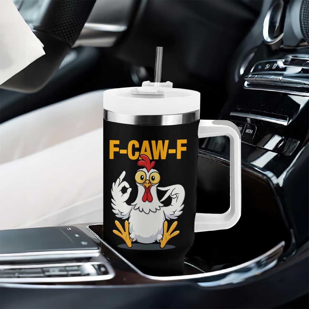 Funny F Caw F 67 Meme Tumbler With Handle Cartoon Chicken Poultry Humor - Wonder Print Shop