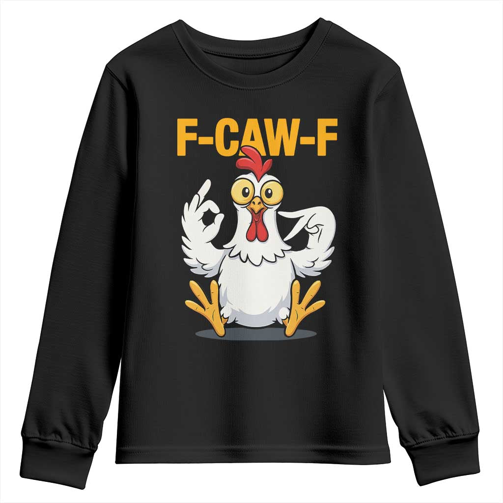 Funny F Caw F 67 Meme Youth Sweatshirt Cartoon Chicken Poultry Humor - Wonder Print Shop
