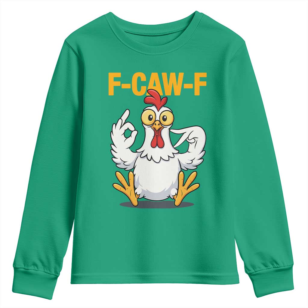 Funny F Caw F 67 Meme Youth Sweatshirt Cartoon Chicken Poultry Humor - Wonder Print Shop