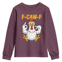 Funny F Caw F 67 Meme Youth Sweatshirt Cartoon Chicken Poultry Humor - Wonder Print Shop