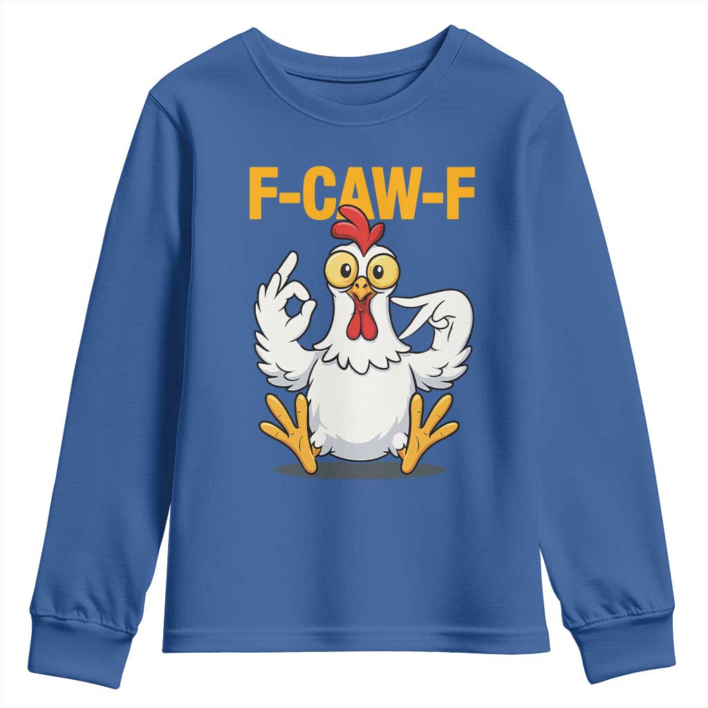 Funny F Caw F 67 Meme Youth Sweatshirt Cartoon Chicken Poultry Humor - Wonder Print Shop