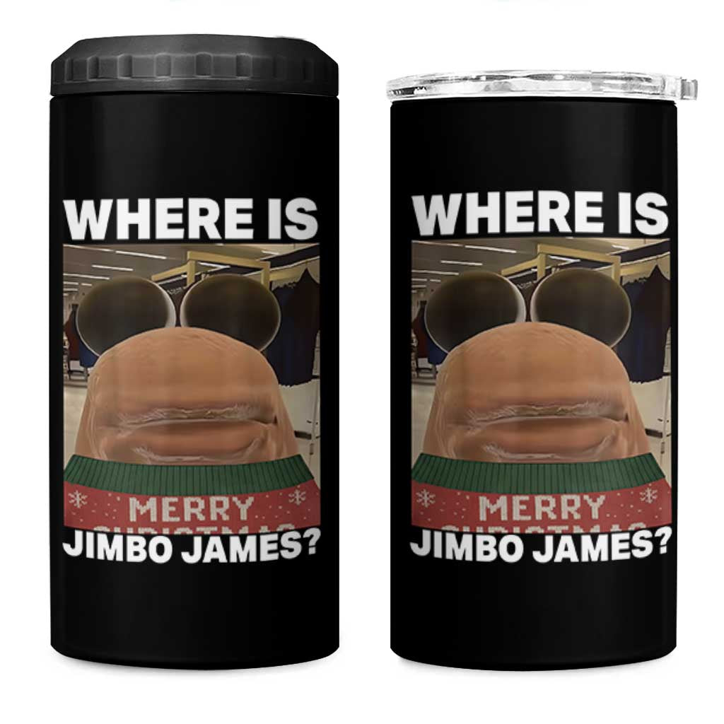 Funny Marcus The Worm Christmas 4 in 1 Can Cooler Tumbler Where Is Jimbo James Xmas Ugly Sweater - Wonder Print Shop